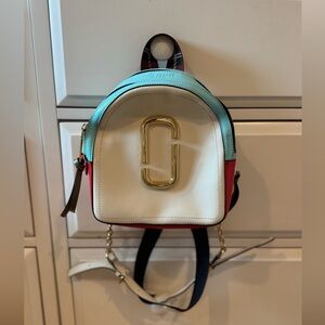 Marc Jacob’s White Multi-Color Crossbody Bag with Gold Accent purse